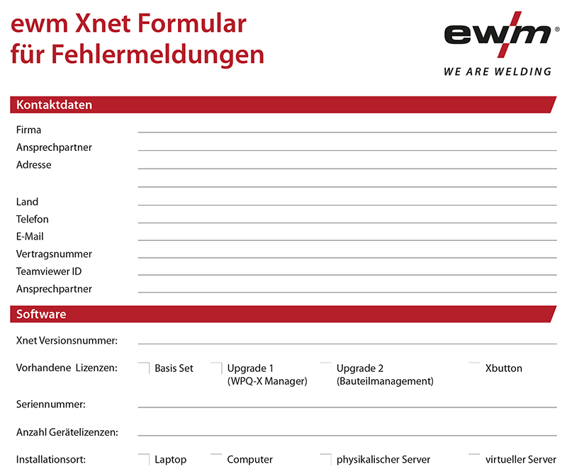 DE ewm Xnet Fehlermeldung