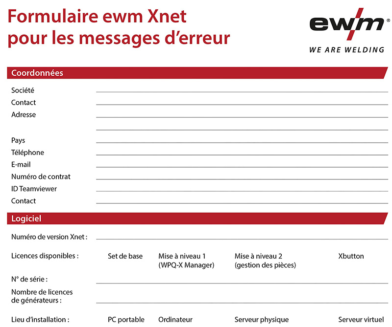 DE Message d’erreur ewm Xnet