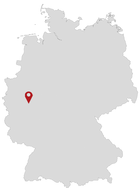 Deutschlandkarte mit Markierung Standort Mündersbach