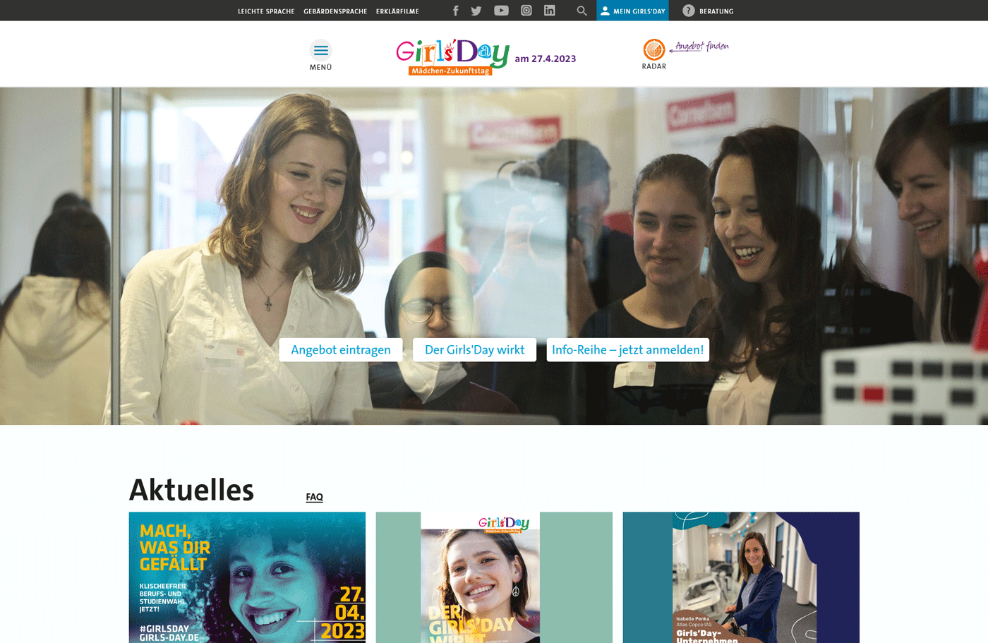 Webseite Girls day
