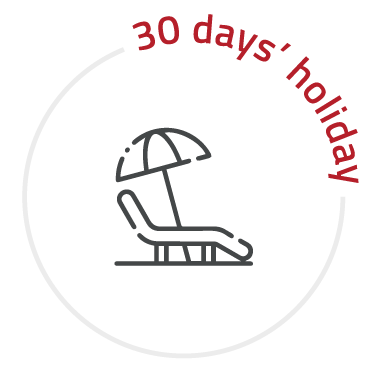 30 days' holiday