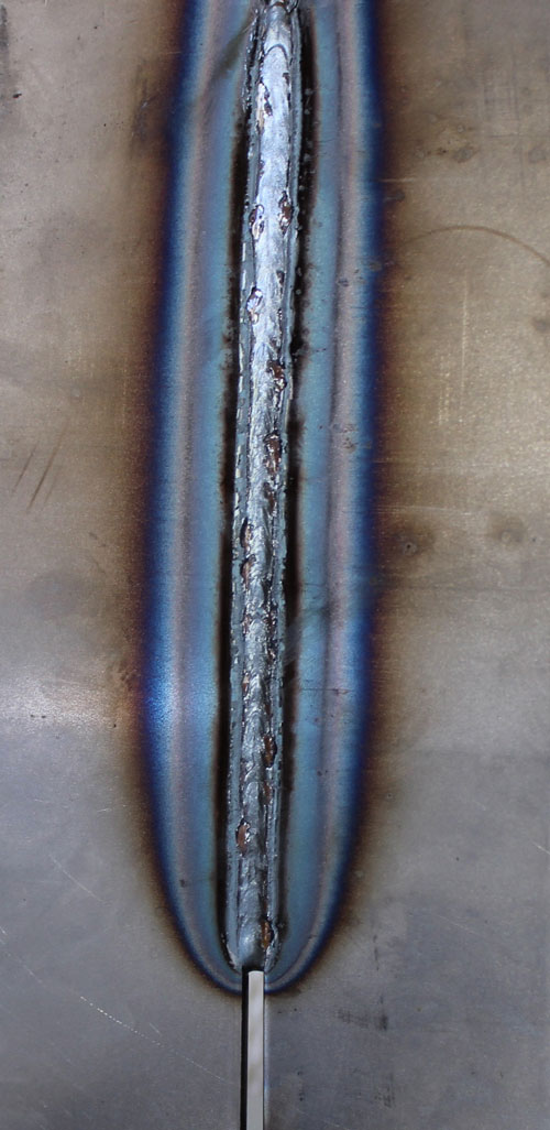 Vertical-down weld rear view